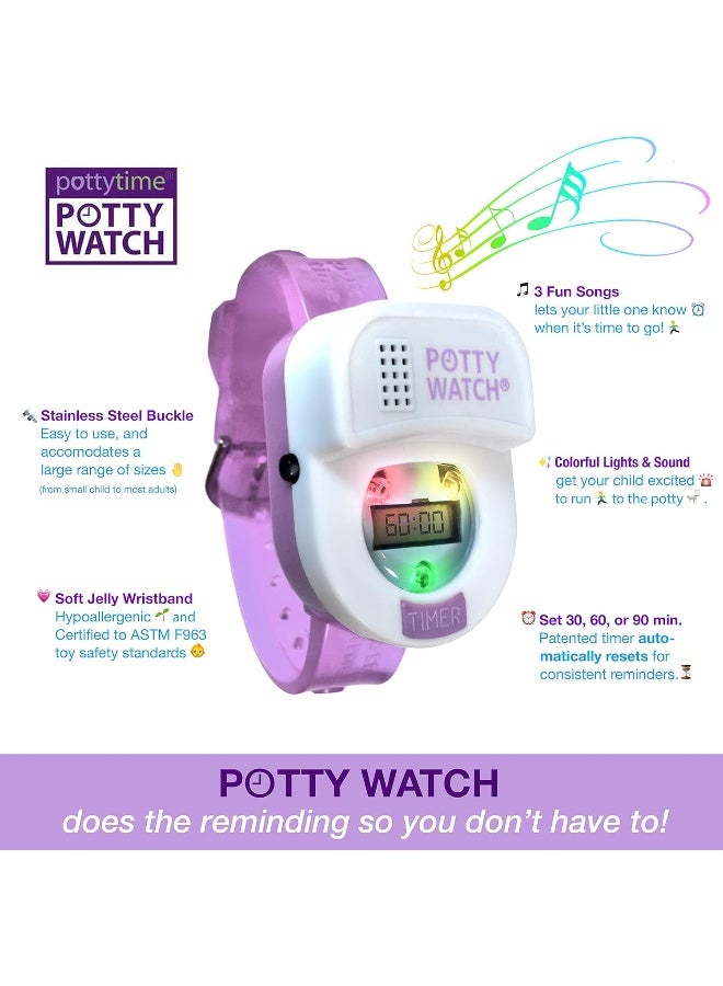 POTTY TIME Watch Uses Times, Lights & Music to Train Your Tot, Purple + Battery Replacement Kit - Image 4