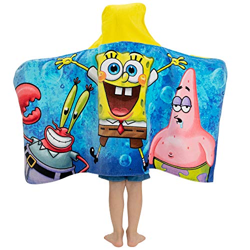 Franco Kids Bath and Beach Soft Cotton Terry Hooded Towel Wrap, 24 in x 50 in, SpongeBob SquarePants - Image 3