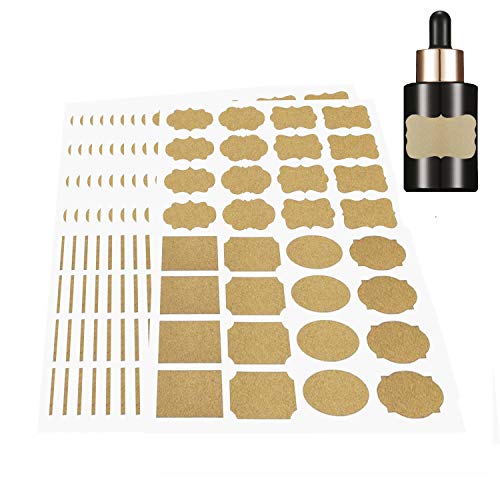 DOCA 320pcs，Stickers Labels Fancy Kraft Paper,for Essential Oil Bottle, Spice Bottle, Glass, Cups, Containers, Canisters 10 Sheets of Labels, 320pcs - Image 2