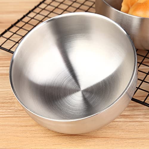 DEVICO Soup Cereal Bowls, 4-Piece 19-Ounce Stainless Steel Salad Rice Dessert Serving Bowl set, Matte Finish - Image 3