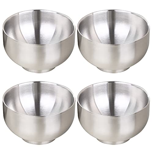 DEVICO Soup Cereal Bowls, 4-Piece 19-Ounce Stainless Steel Salad Rice Dessert Serving Bowl set, Matte Finish - Image 1