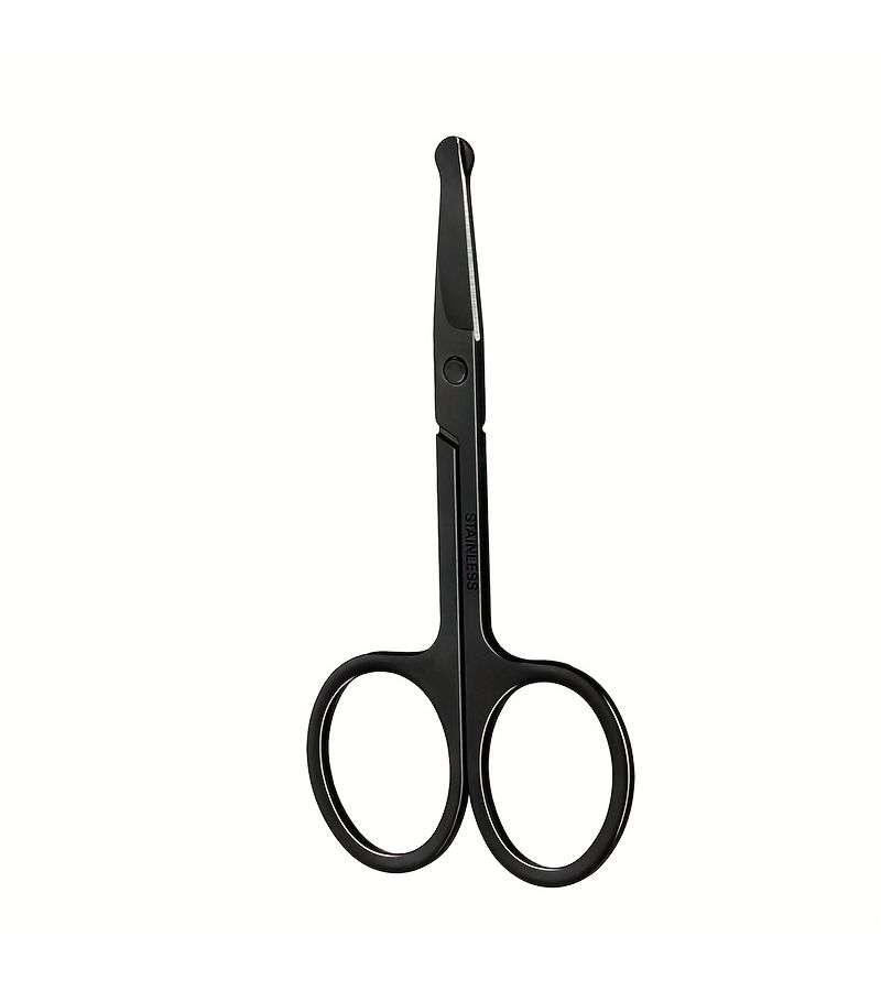 Black Bent Blade Safety Scissors For Eyebrows Facial And Ear Hair Trimming - Image 4