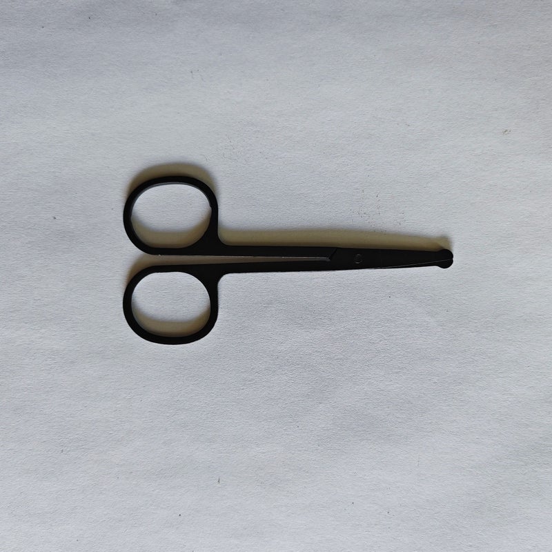 Black Bent Blade Safety Scissors For Eyebrows Facial And Ear Hair Trimming - Image 3