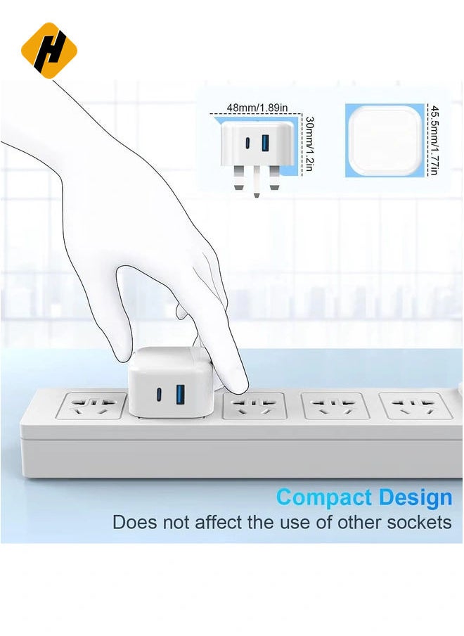 HuHa - USB C Plug Charger Fast Charge,20W USB Type C Charger Power Adapter Plug UK Fast Charging for iPhone 15/15 Pro/15 Plus/15 Pro Max/14/14 Pro/14 Pro Max/13/13 Pro/13 Pro Max/12/12 Pro/11,iPad - Image 1