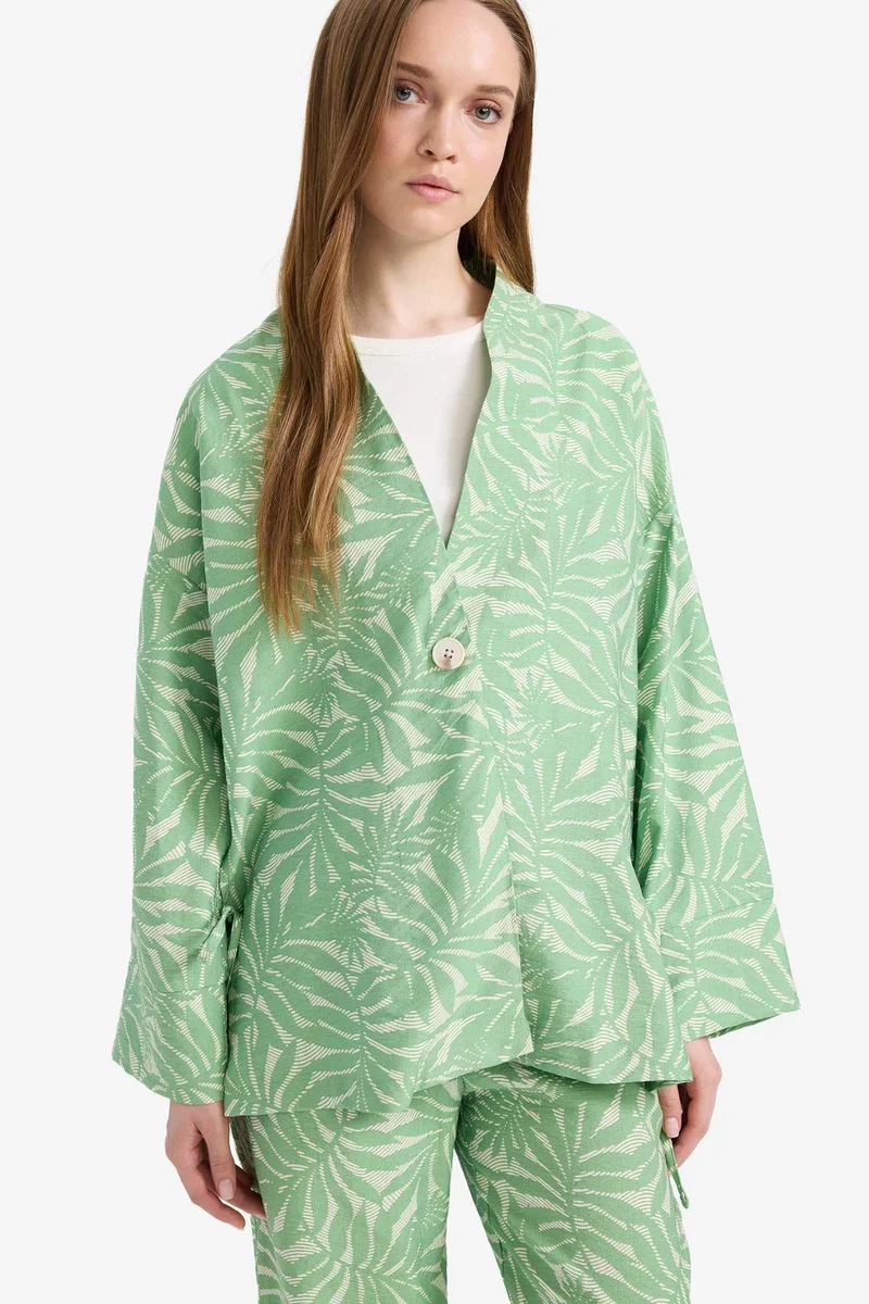 DeFacto Relax Fit Printed Long Sleeve Tunic