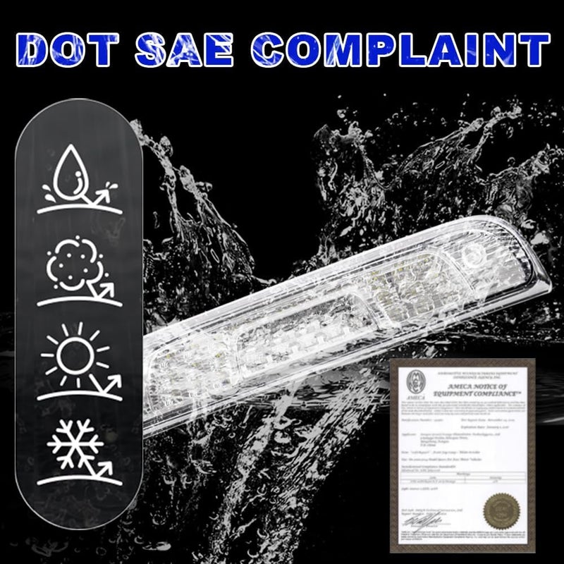 PIT66 LED 3rd Brake Light, Compatible with 2014-2018 Chevy Silverado/2014-2018 GMC Sierra 1500 2500HD 3500HD Clear Housing Clear Lens - Image 2