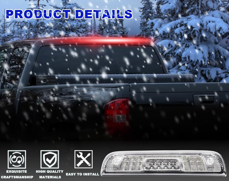 PIT66 LED 3rd Brake Light, Compatible with 2014-2018 Chevy Silverado/2014-2018 GMC Sierra 1500 2500HD 3500HD Clear Housing Clear Lens - Image 3