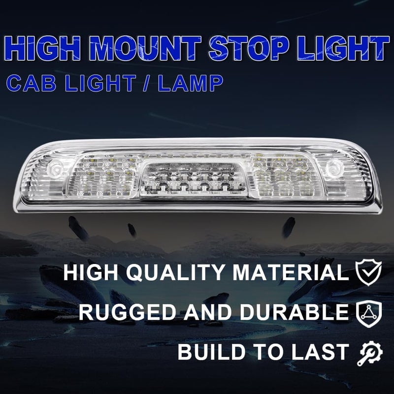 PIT66 LED 3rd Brake Light, Compatible with 2014-2018 Chevy Silverado/2014-2018 GMC Sierra 1500 2500HD 3500HD Clear Housing Clear Lens - Image 5