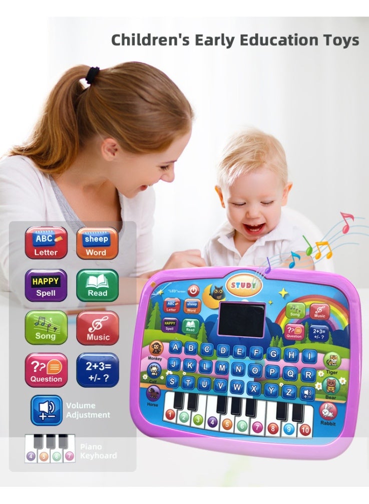 Assorted Color Kids Learning Tablet for Toddlers with LED Screen | Interactive Educational Toy Teaching Alphabet, Numbers, Words, Music & Math | Early Development Montessori Electronic Pad for Boys & Girls Age 3-6 | Smart Learning Tablet Gift for Kids - Image 4