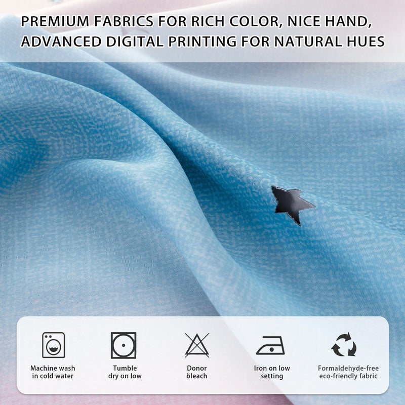 XiDi Kids Curtains 45 Inch Length for Girls Bedroom 2 Panels Blackout Short Curtains for Kids Nursery Room Darkening Window Drape Unicorn Princess Theme Decor Grommet Top Pink/Purple/Blue 42x45 - Image 4