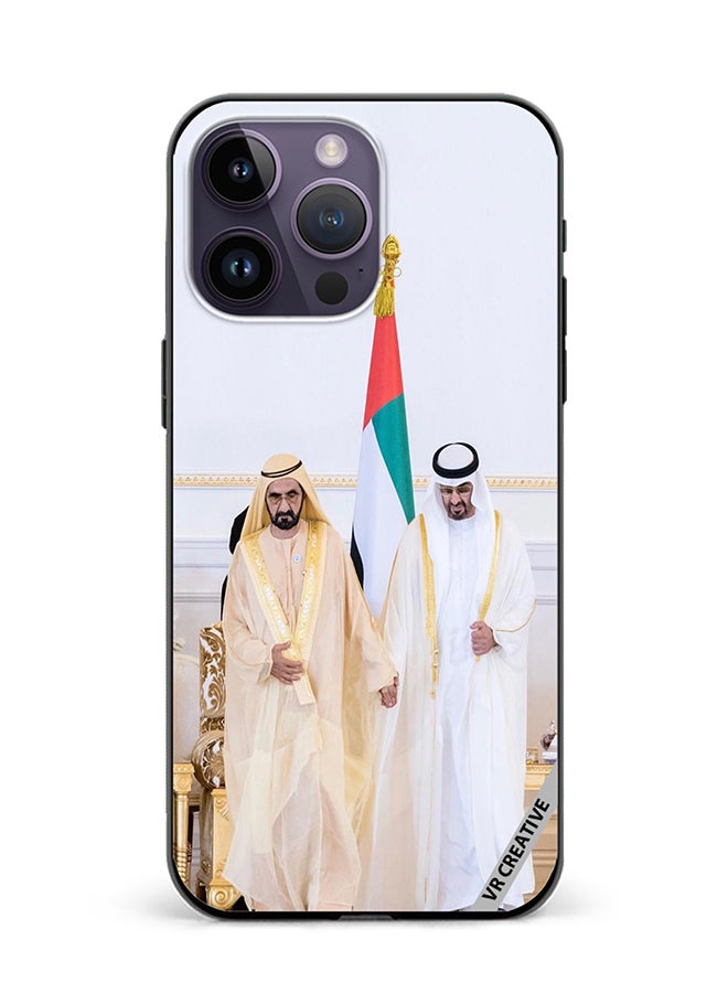 VR CREATIVE Protective Case Cover For Apple iPhone 16 Pro Max Sheikh Mohamed Bin Zayed Al Nahyan And Sheikh Mohammed Bin Rashid Al Maktoum Design Multicolour