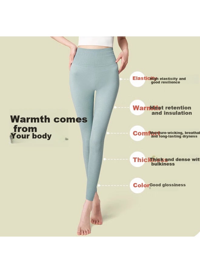LANG SHA Langsha Thermal Pants Down Silk Autumn Trousers For Women [ Autumn/winter New] German Velvet High-waist Outerwear Leggings - Image 4