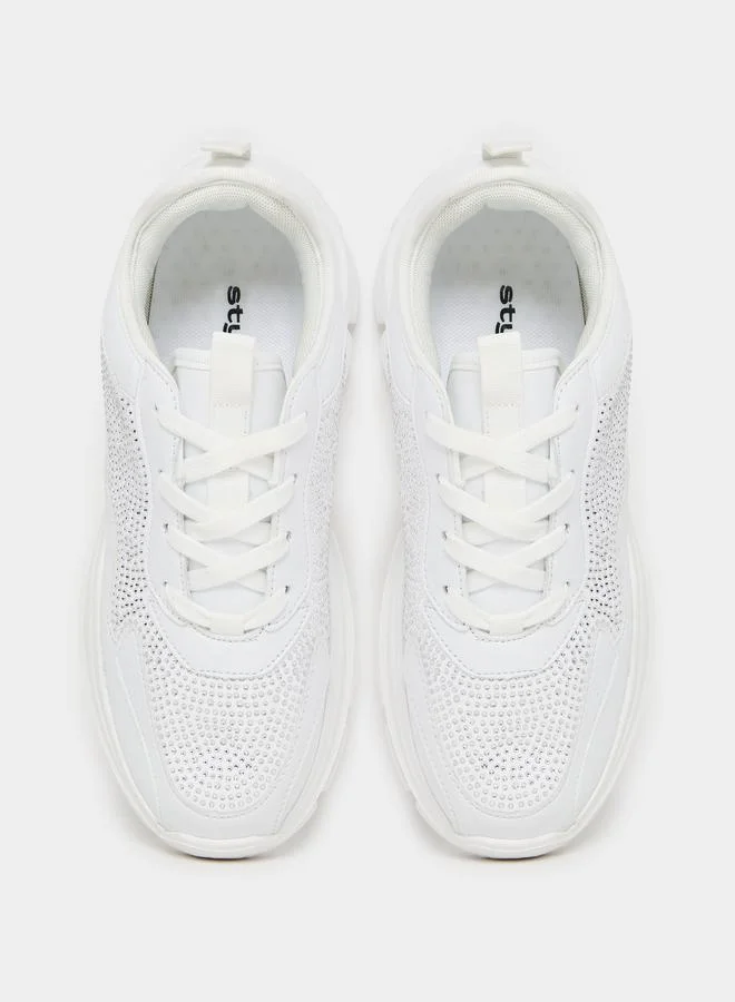 Styli Embellished Design Chunky Sneakers