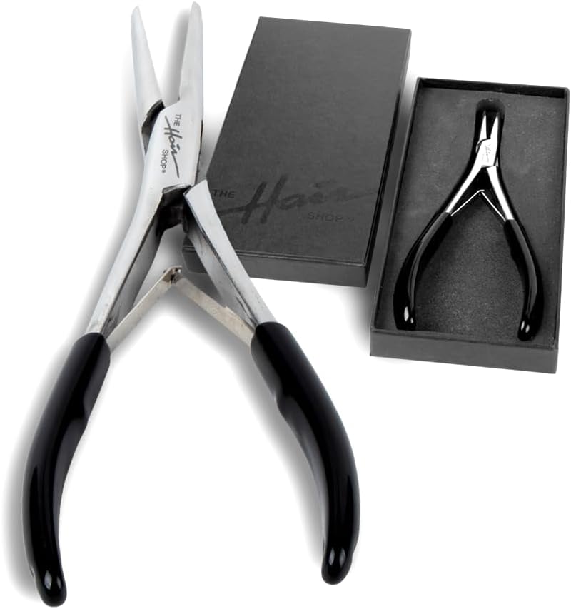 The Hair Shop Pro Closer by The Hair Shop, Hair Extension Pliers for Applying I Tip and Removing K Tip, Smooth Flat Surface Teeth For Safe and Effective Installation and Removal