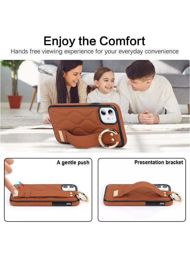 Zaboon Case For iPhone 11 Non-slip Full Coverage Ring PU Phone Case with Wristband - Image 4