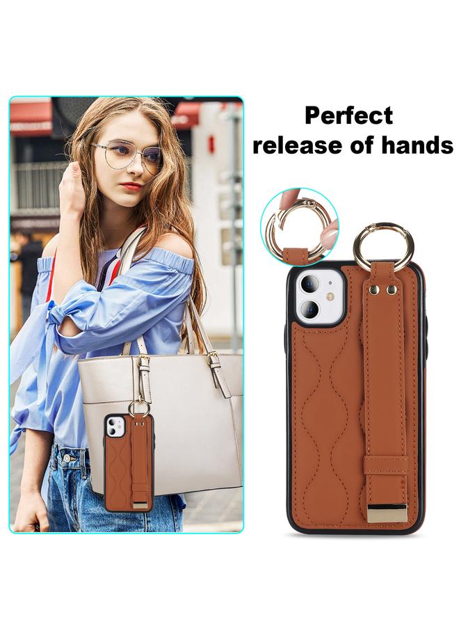 Zaboon Case For iPhone 11 Non-slip Full Coverage Ring PU Phone Case with Wristband - Image 5