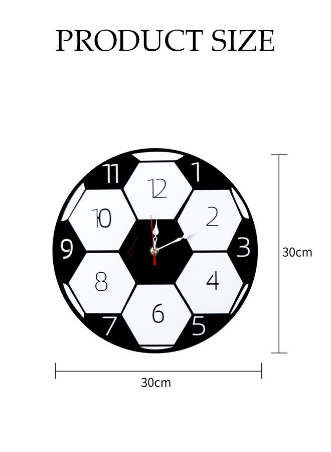 DUNISO Wall Clock, 12 inch Football Shape Battery Operated Wall Clocks, Silent Non Ticking Small Analog Clock for Living Room, Office, Home, Bedroom, Kitchen, Bathroom - Image 2