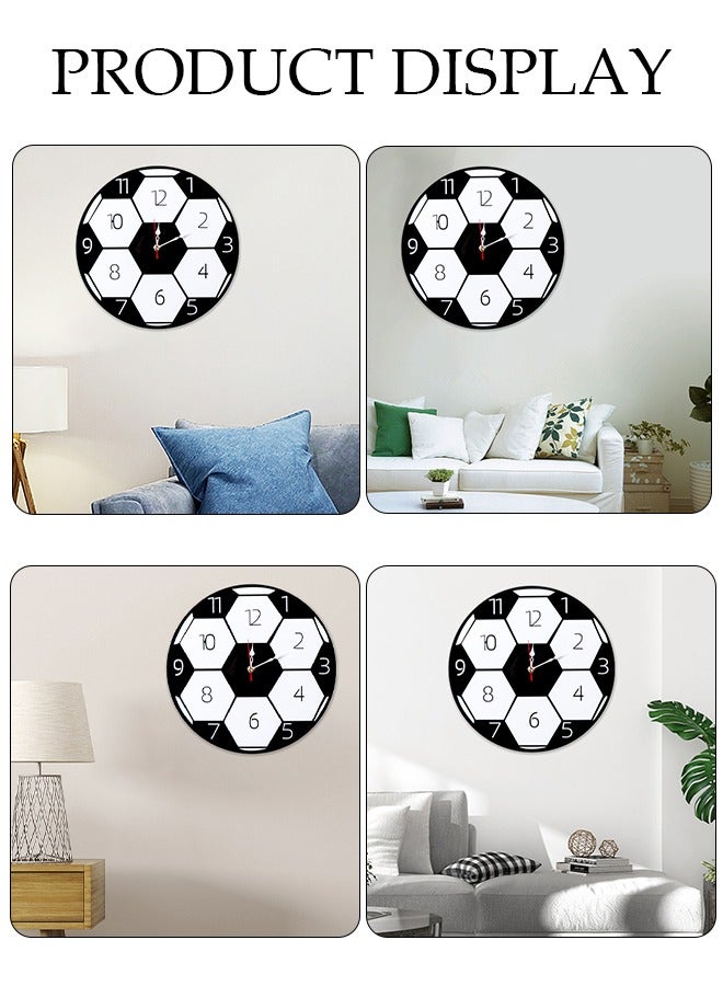 DUNISO Wall Clock, 12 inch Football Shape Battery Operated Wall Clocks, Silent Non Ticking Small Analog Clock for Living Room, Office, Home, Bedroom, Kitchen, Bathroom - Image 4