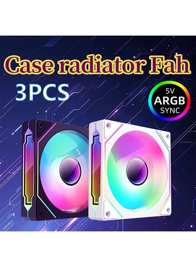 3 قطع مروحة تبريد الكمبيوتر L J4Pro الجيل الرابع 4.72 بوصة أبيض ARGB صامتة 5V 3 دبوس - Image 1