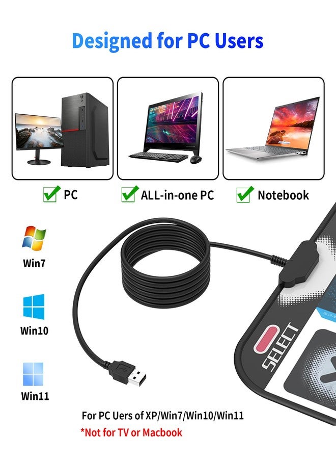 BEBAPOW USB Dance Mat for PC/Computer, Upgraded Dance Pad for Home Entertainment & Exercise, Dancing Game Installer Included, Only Compatible with Windows System (Pattern-A) - Image 2
