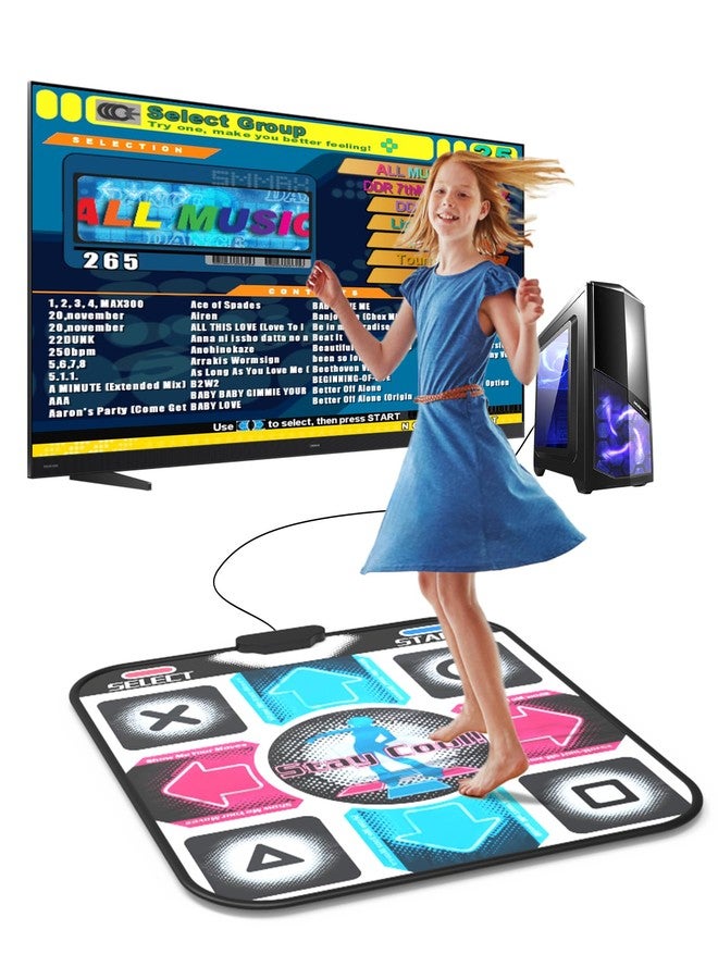BEBAPOW USB Dance Mat for PC/Computer, Upgraded Dance Pad for Home Entertainment & Exercise, Dancing Game Installer Included, Only Compatible with Windows System (Pattern-A) - Image 1