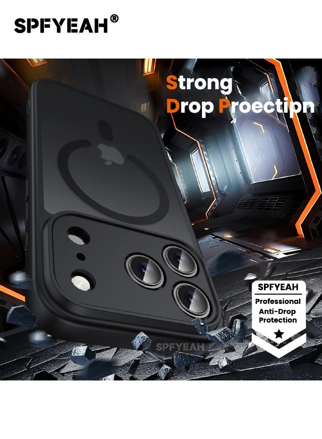 SPFYEAH iPhone 17 Pro Max Case with Privacy Screen Protector | 2-in-1 Bundle, Upgraded [Full Camera Protection] [Magsafe Compatible] [Frosted Translucent] Slim Shockproof Durable Magnetic Case for iPhone 17 Pro Max 6.9 inch (Black, 1+1 Pack) - Image 5