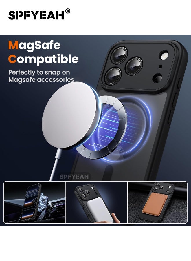 SPFYEAH iPhone 17 Pro Max Case with Privacy Screen Protector | 2-in-1 Bundle, Upgraded [Full Camera Protection] [Magsafe Compatible] [Frosted Translucent] Slim Shockproof Durable Magnetic Case for iPhone 17 Pro Max 6.9 inch (Black, 1+1 Pack) - Image 3