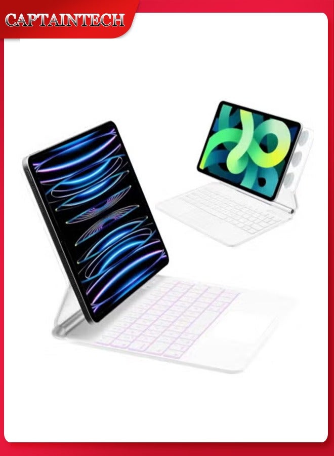 Captaintech Arabic Magic Keyboard for iPad Air 6th/5th/4th u0026 iPad Pro 11-inch (2024-2018) – Magnetic Backlit Keyboard with Smart Trackpad u0026 Protective Cover - Image 1