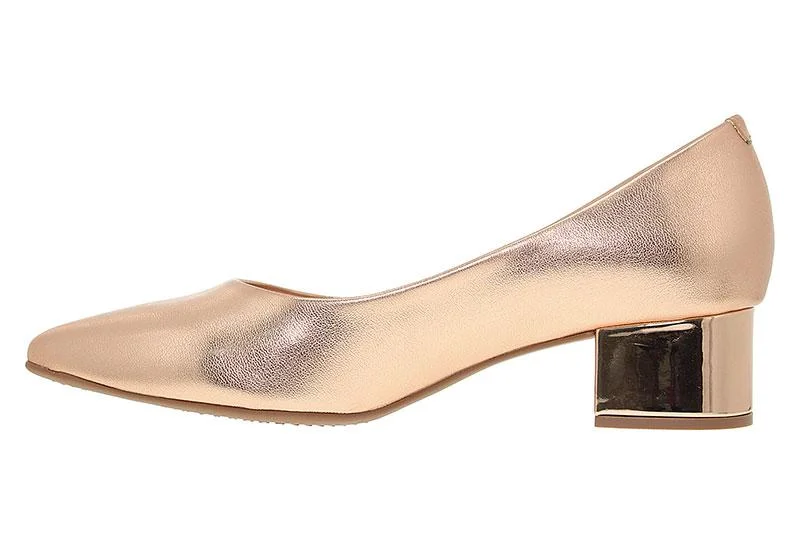 Beira Rio Beira Rio Ladies Low Heel Shoes Gold | Made In Brazil