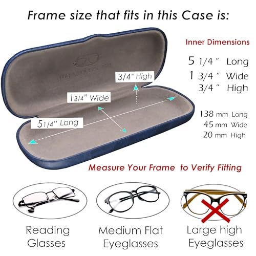 MyEyeglassCase Slim Hard Shell Eyeglass Case – Small Protective Glasses Case with Microfiber Pouch & Cleaning Cloth fit readers and reading frames durable and lightweight (S5 Navy Blue) - Image 5