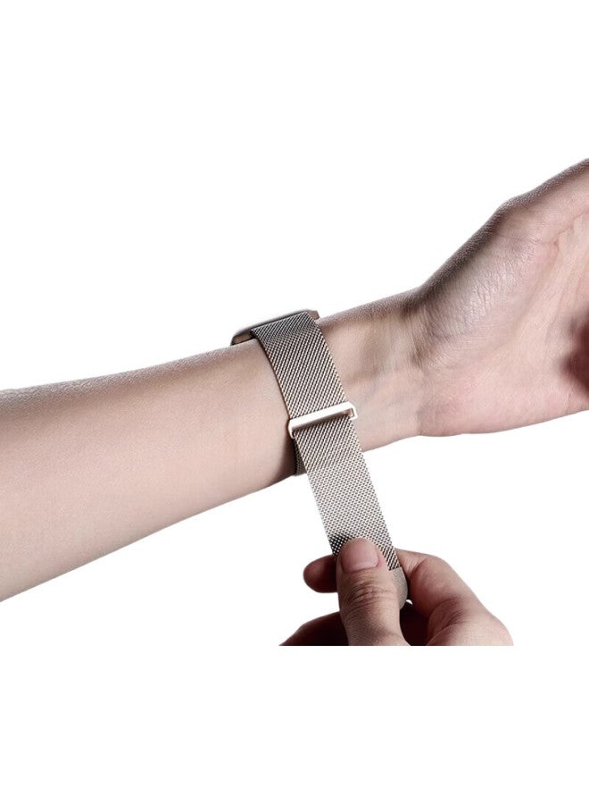 CHENSONG Compatible With Huawei Band/7 Strap, Milanese Magnetic Metal Band, Universal For Huawei Band 7 Nfc Version, Stylish Breathable Wristband, Replacement Strap, Silver - Image 3