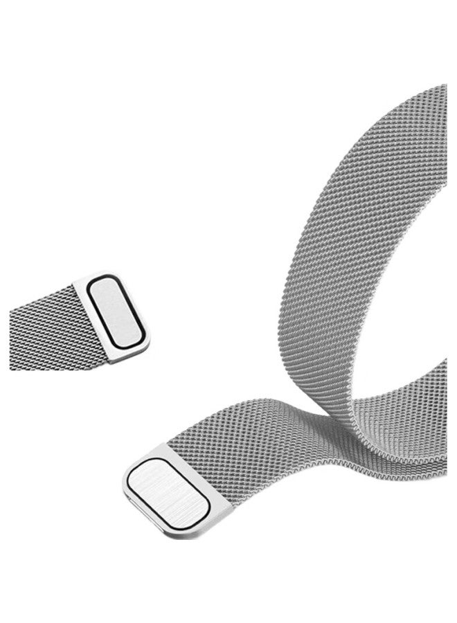 CHENSONG Compatible With Huawei Band/7 Strap, Milanese Magnetic Metal Band, Universal For Huawei Band 7 Nfc Version, Stylish Breathable Wristband, Replacement Strap, Silver - Image 2