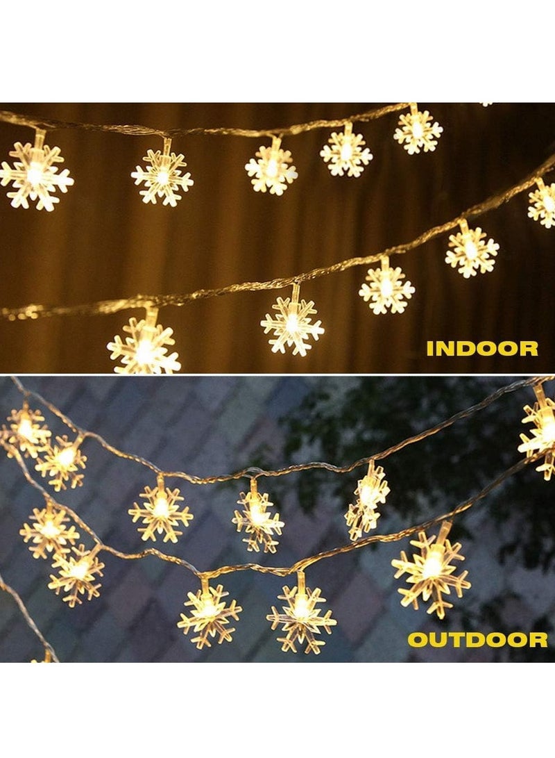 Solar Energy LED String Lights 8 Modes Waterproof Outdoor Indoor String Lights 40ft 100 LED Fairy Lights for Garden Patio Bedroom Party Decor Warm White Christmas (Snowflake) - Image 3
