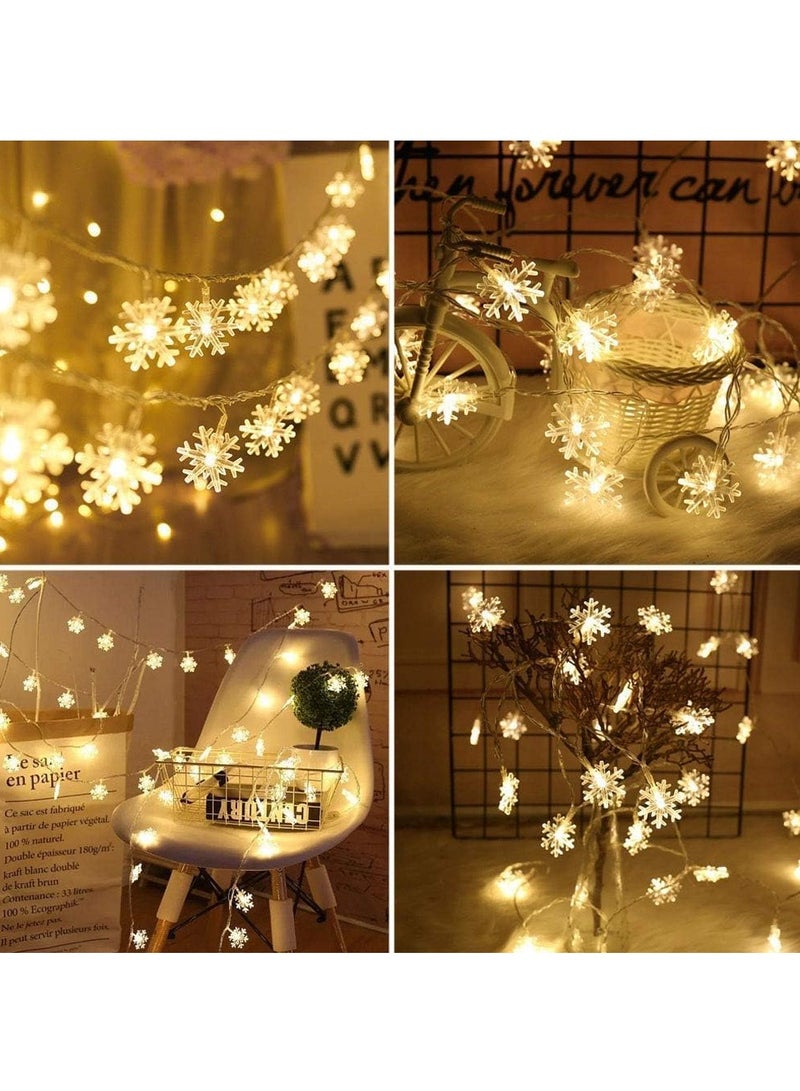 Solar Energy LED String Lights 8 Modes Waterproof Outdoor Indoor String Lights 40ft 100 LED Fairy Lights for Garden Patio Bedroom Party Decor Warm White Christmas (Snowflake) - Image 4