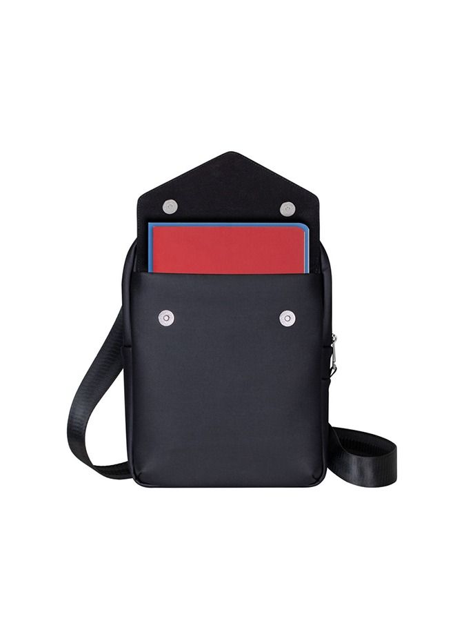 RivaCase 8511 Black Canvas Crossbody Bag 11" - Image 4