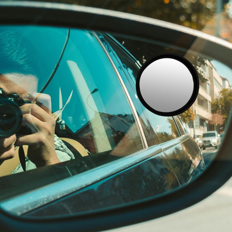 360 Adjustable Wide Angle Convex Car Blind Spot Mirror 2 Pack Black Frame - Image 5