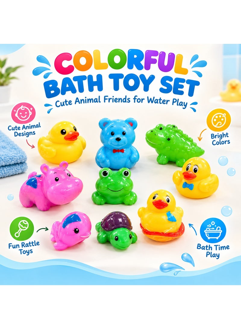 Lukadah 6 PCS Baby Bath Duck Toy Set | Colorful Floating Rubber Ducks | Soft Squeaky Bath Toys for Toddlers & Kids | Safe Water Play Toy, Ages 12+ Months - Image 2