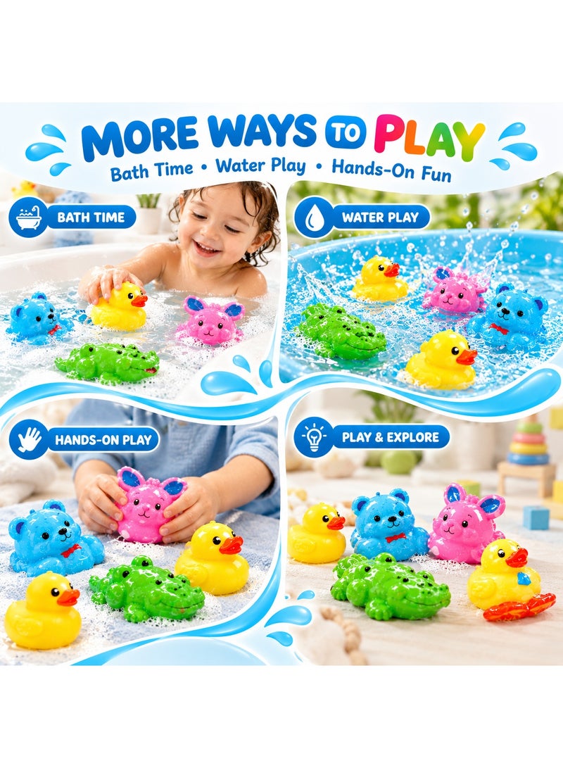 Lukadah 6 PCS Baby Bath Duck Toy Set | Colorful Floating Rubber Ducks | Soft Squeaky Bath Toys for Toddlers & Kids | Safe Water Play Toy, Ages 12+ Months - Image 4