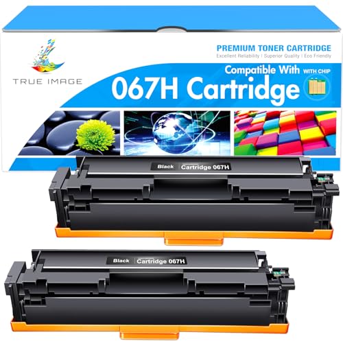 TRUE IMAGE 067H 067 Black Toner Cartridge 2 Pack LBP632CDW Compatible Replacement for Canon 067H Black 067 Color ImageCLASS MF656CDW MF654CDW MF653Cdw LBP633CDW MF651CW LBP631CW Printer High Yield Ink (2-Pack) - Image 1