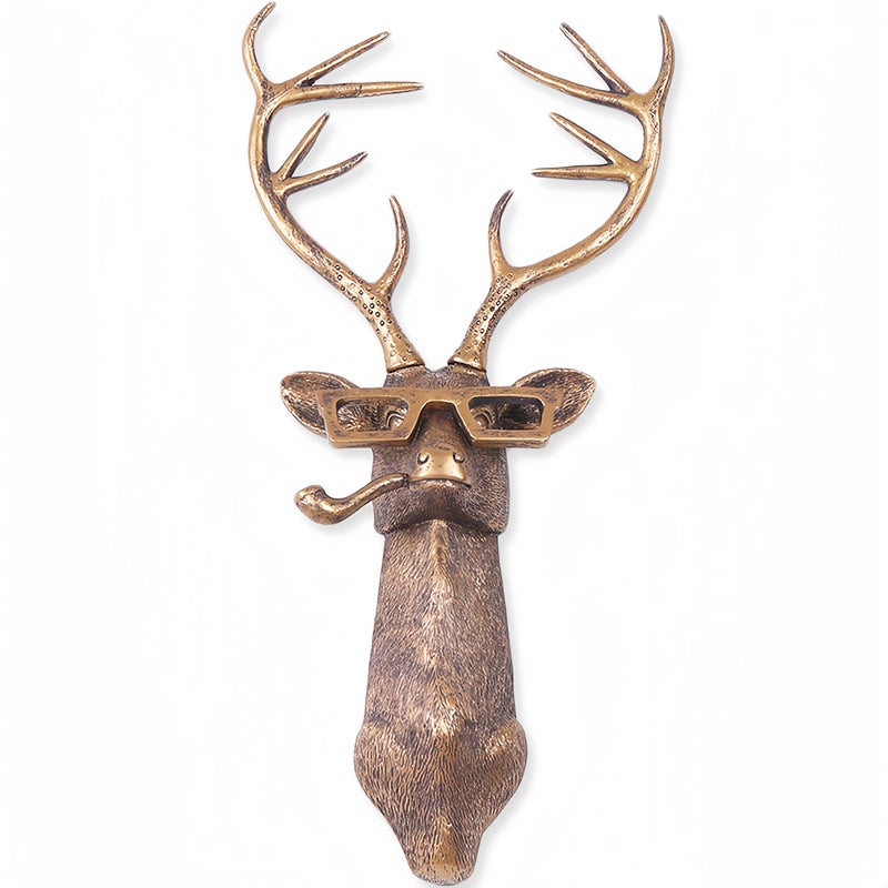 Joogour Head Wall Mount Decor Resin Animal Sculptures Art Deco Wall Hanging Decoration for Living Room Bedroom Officeroom Gift (Deer) - Image 1