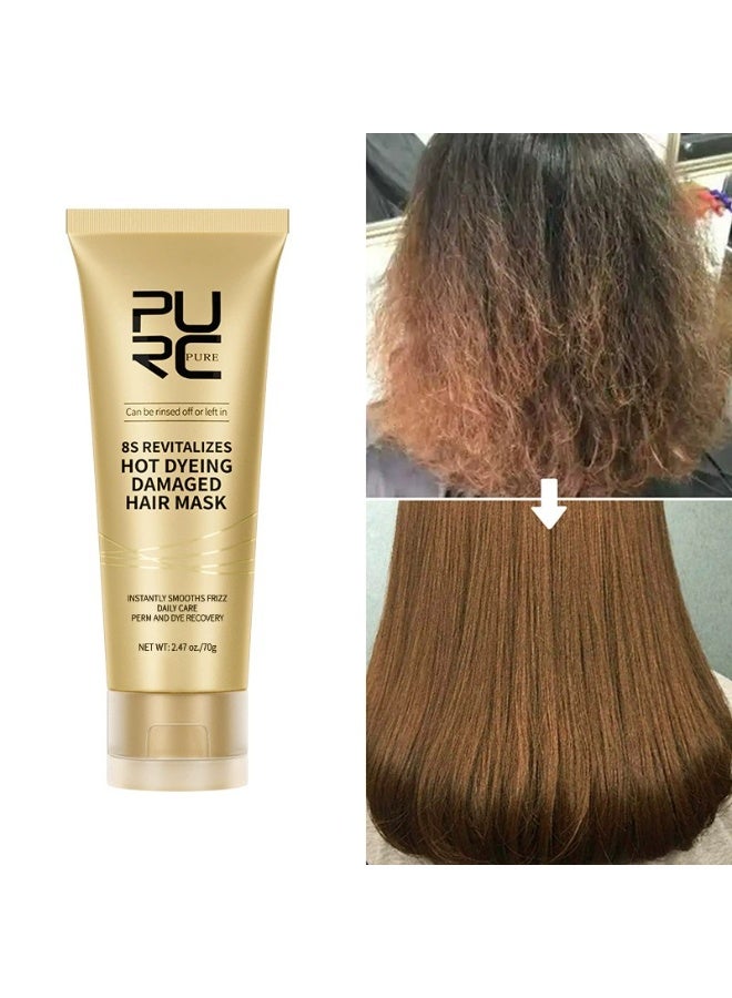 PURC 8 Seconds Keratin Hair Mask – 2 Bottles Professional Smoothing & Straightening Treatment for Frizzy, Damaged Hair | Instant Repair Cream - Image 2