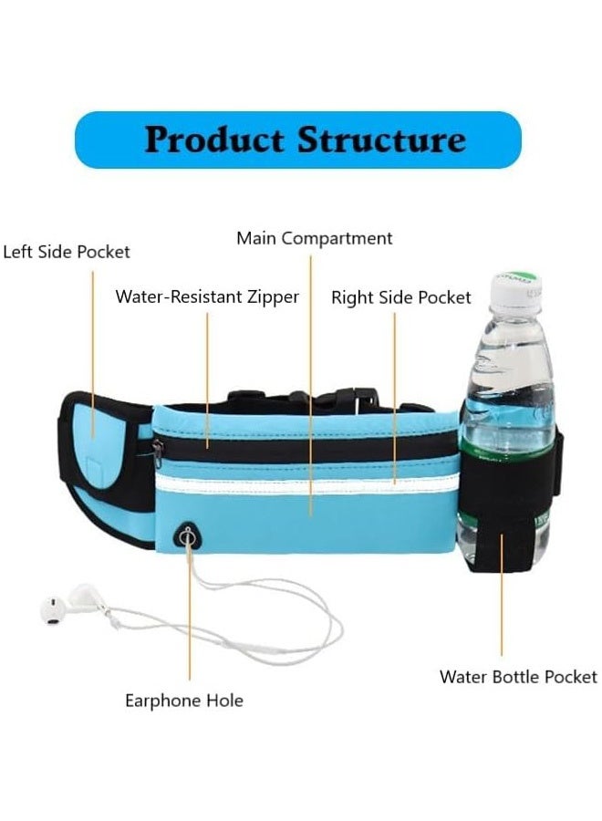 إم إكس إن 3 PCS Running Waist Belt (حزام الخصر), Adjustable Waist Packs, Running Waist Bag for Hiking Cycling Comfortable Unisex Waist Packs for Workout Cycling Travelling  - Image 4