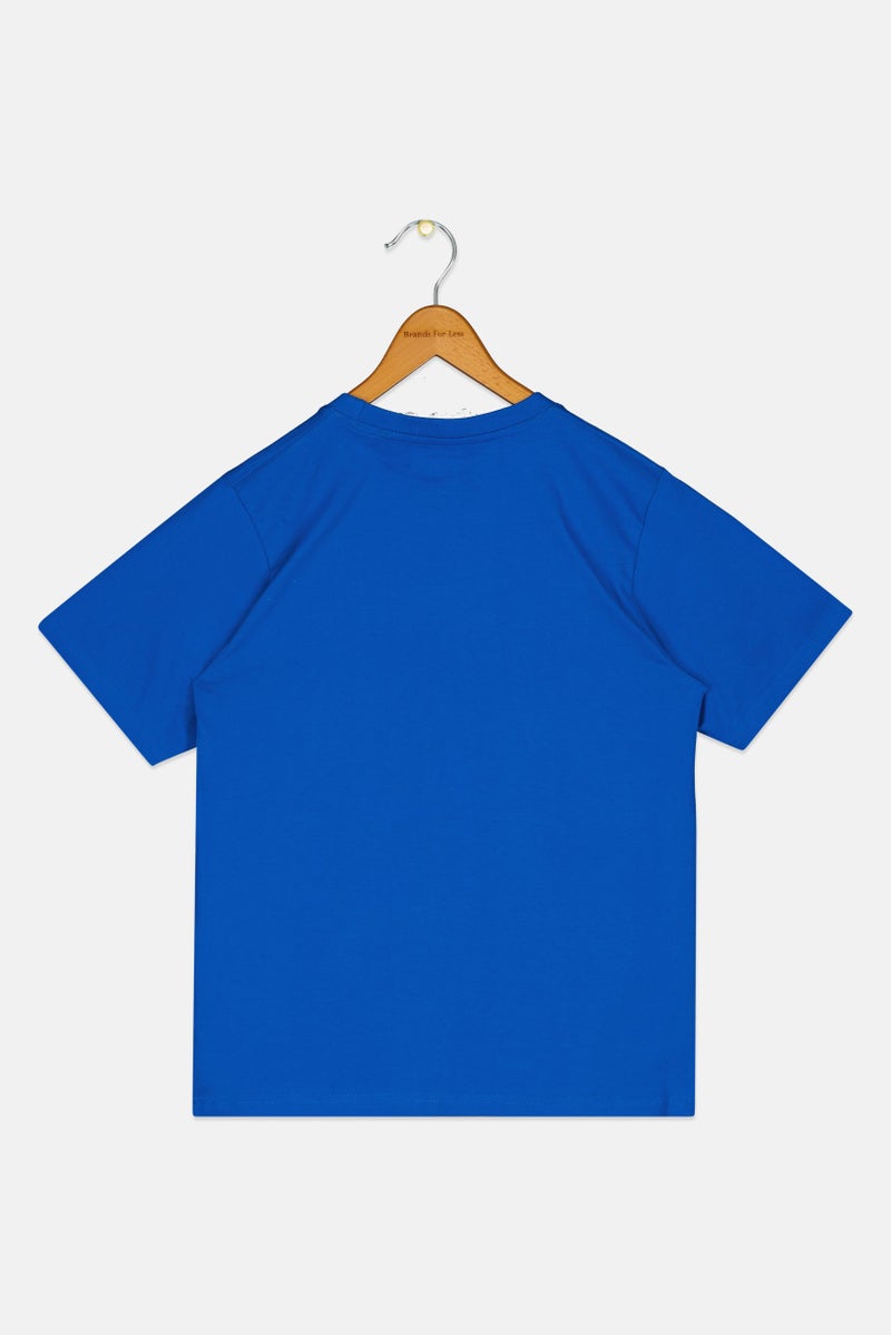 Reebok Kids Boy Sportswear Fit Short Sleeve Outdoor T-Shirt, Blue - Image 3