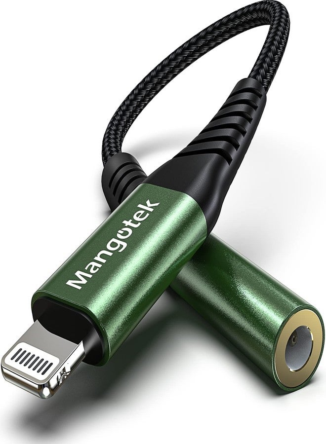 Mangotek iPhone Headphone Adapter,Apple MFI Certified Lightning to 3.5 mm Headphone Jack Adapter, Apple Dongle for iPhone iPhone 14/13/12/11/11 Pro/Pro Max/SE/X/XR/XS/8/7/iPad/iPod(Green,1 Pack) - Image 1