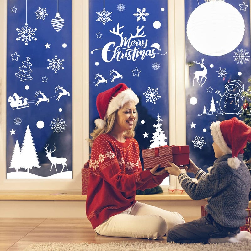 Hidreas 148 Pcs Christmas Snowflake Window Clings Stickers  Christmas Window Decorations for Christmas Window - Image 5