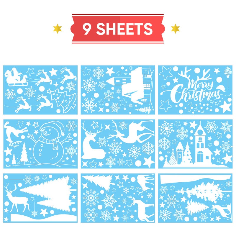 Hidreas 148 Pcs Christmas Snowflake Window Clings Stickers  Christmas Window Decorations for Christmas Window - Image 2