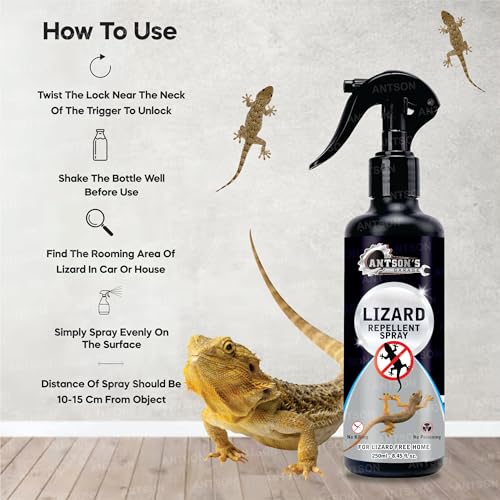 Antson 250 ml Lizard Repellent Spray | Repellent for Home Spray Pest Control | Made With Plants Oil, Irritant-Free, Chemical-Free | Baby-Safe, Skin-Safe, Plant-Safe (Lizard Repellent) - Image 5