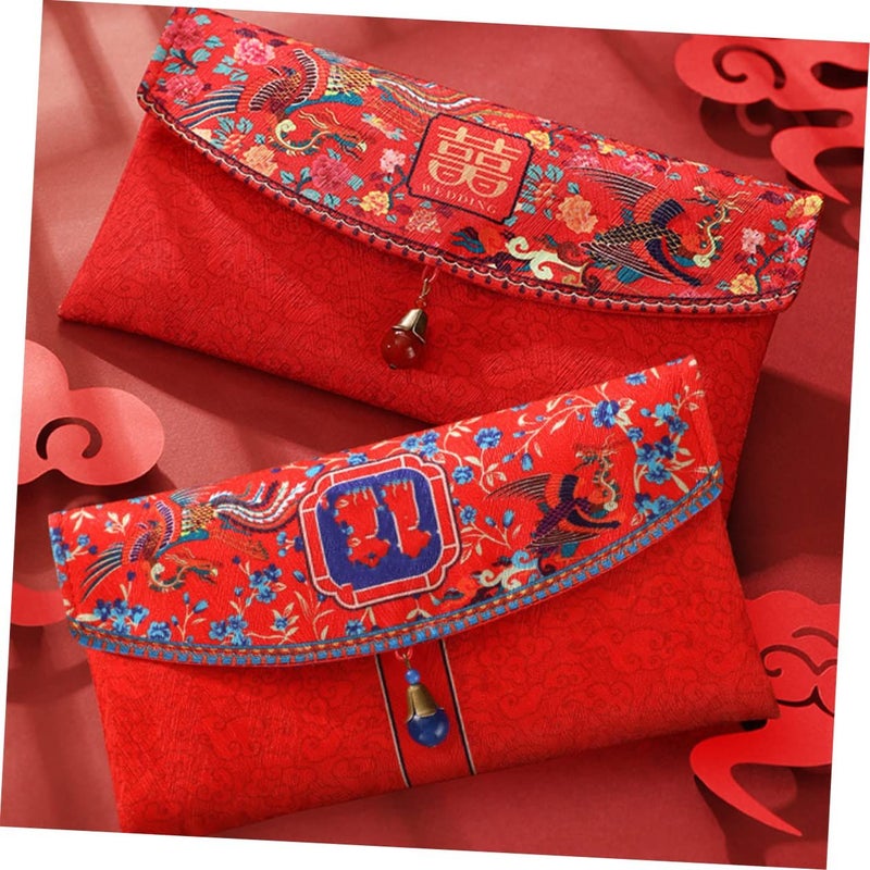 Chinese Silk Wedding Red Envelopes for Celebrations Red Color - Image 3
