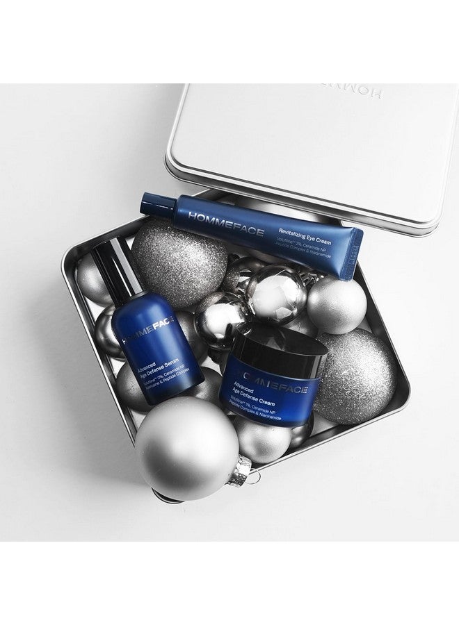 HOMMEFACE Advanced Age Defense 3Step Antiaging Skincare Set For Men Facial Serum Eye Cream & Face Cream - Image 5
