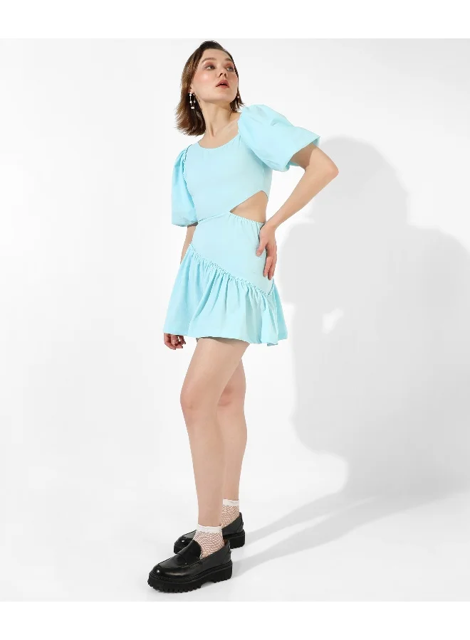 Pinacolada  Women's Solid Light Blue Regular Fit Dress for Women | Best Price UAE